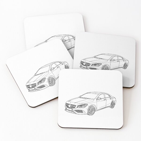 Item preview, Mercedes car CLA250 Line art illustration.  designed and sold by sketchjuny.