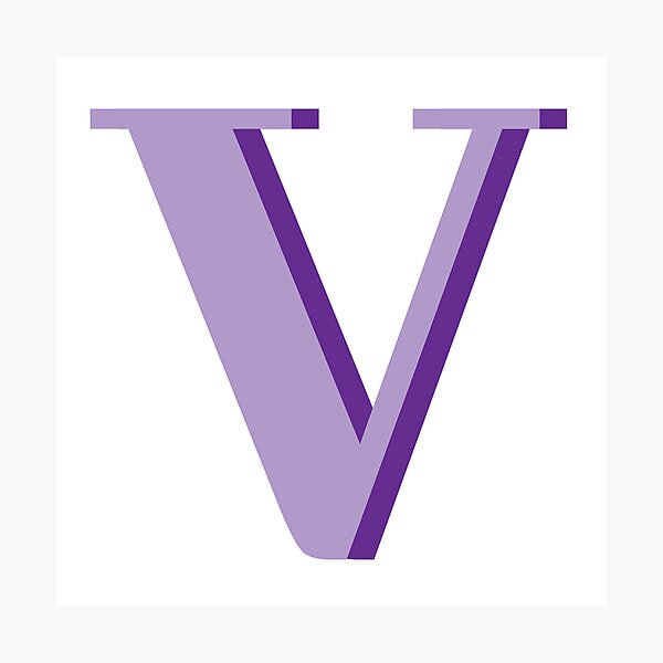 Item preview, Letter V in purple – Cute Alphabet Initial Monogram  designed and sold by Monika Howarth.