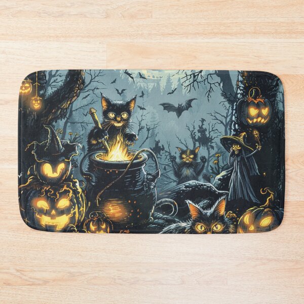 Item preview, Vintage Autumn Haloween Potion Makers Black Cats Occult designed and sold by GrinGalore.