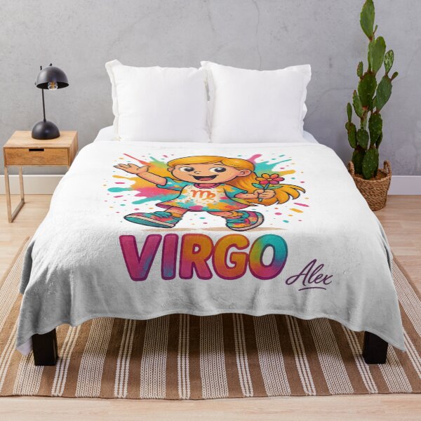 Item preview, Cute Virgo Zodiac Cartoon Character – Colorful Splash Art designed and sold by AlexLineArt.