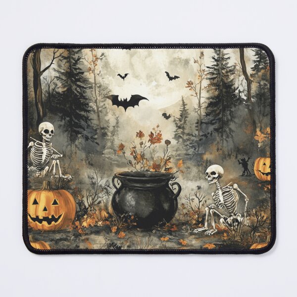 Item preview, Vintage Autumn Haloween Scene Skeletons Occult designed and sold by GrinGalore.
