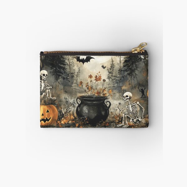 Item preview, Vintage Autumn Haloween Scene Skeletons Occult designed and sold by GrinGalore.