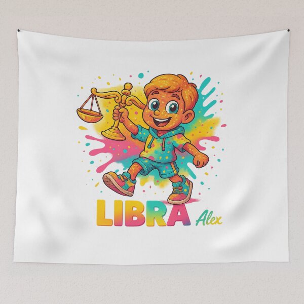 Item preview, Cute Libra Zodiac Cartoon Character – Colorful Splash Art designed and sold by AlexLineArt.