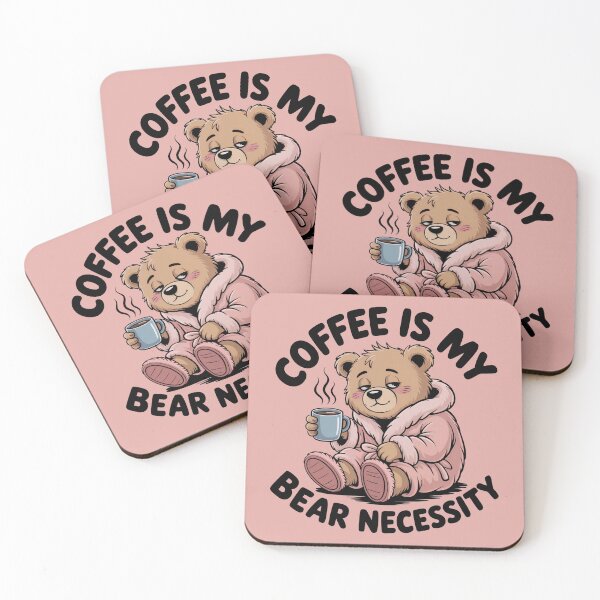 Item preview, Sleepy Bear Robe Coffee Design - Funny Bear Coffee Quote “Coffee Is My Bear Necessity” designed and sold by YourSocialBae.