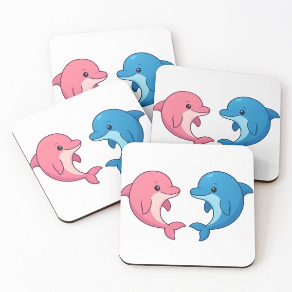 Item preview, Cute Pink and Blue Dolphins Forming a Heart designed and sold by Khamique.