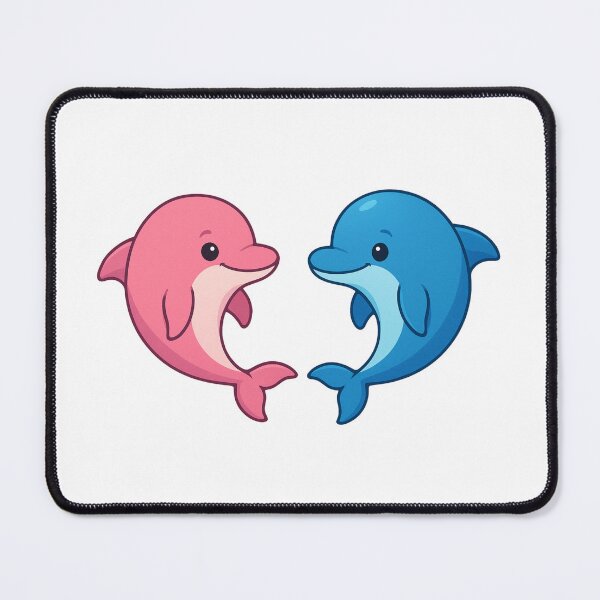 Item preview, Cute Pink and Blue Dolphins Forming a Heart designed and sold by Khamique.