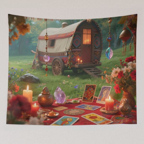 Item preview, Mystic Tarot Table by the Gypsy Caravan – Art of Intuition and Magic designed and sold by SoniaSarkali.