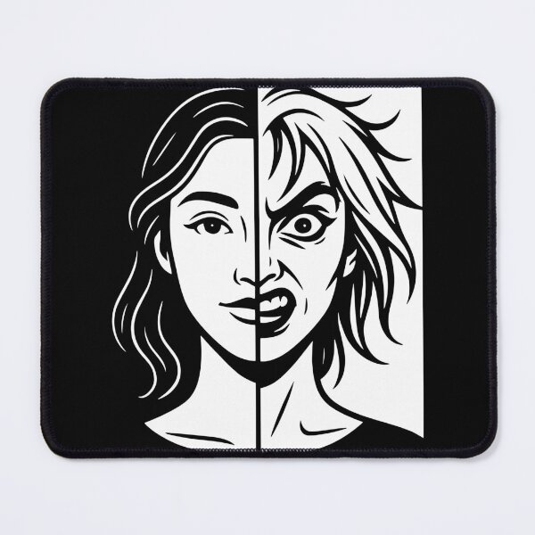 Item preview, Split Face Woman – Funny Mood Swing & Dual Personality Illustration designed and sold by SnappyPNG.