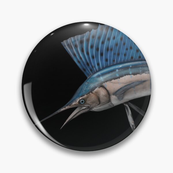 Item preview, Marlin Sailfish swordfish: Blue-black striped marlin with large sail-like dorsal fin mounted as trophy designed and sold by mirrorimages.