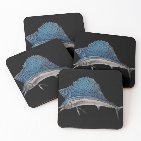 Item preview, Marlin Sailfish swordfish: Blue-black striped marlin with large sail-like dorsal fin mounted as trophy designed and sold by mirrorimages.