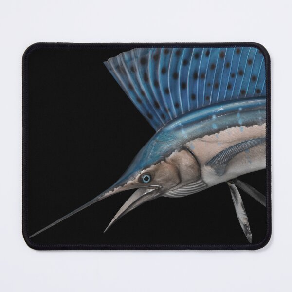 Item preview, Marlin Sailfish swordfish: Blue-black striped marlin with large sail-like dorsal fin mounted as trophy designed and sold by mirrorimages.
