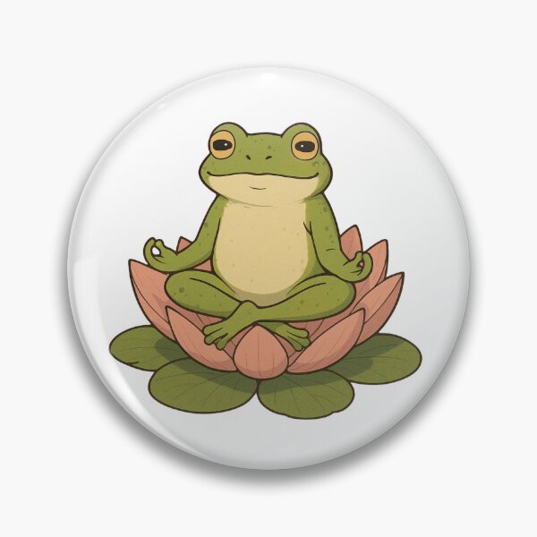 Item preview, Cute Frog Meditating on Lotus Flower designed and sold by Tropical art.