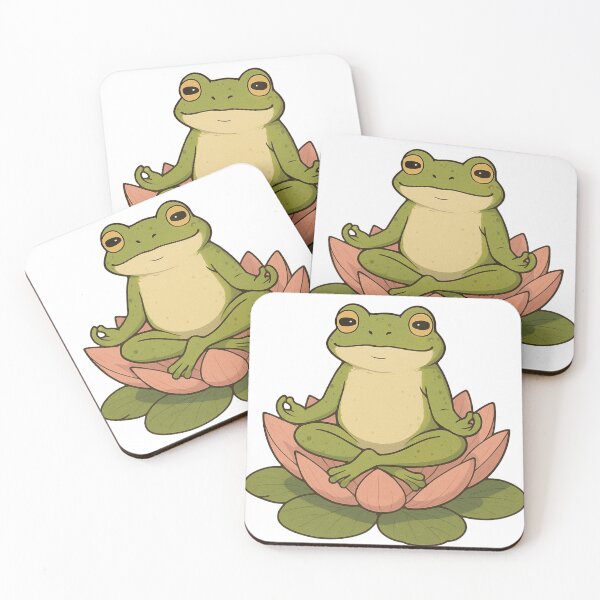 Item preview, Cute Frog Meditating on Lotus Flower designed and sold by Tropical art.