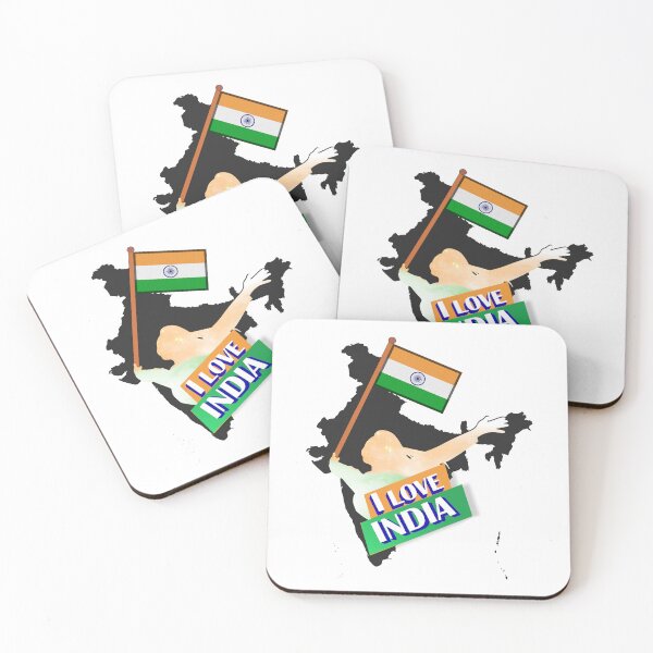 Item preview, I Love India with Indian Flag and Map Pride Art designed and sold by ArtsyExplorer.