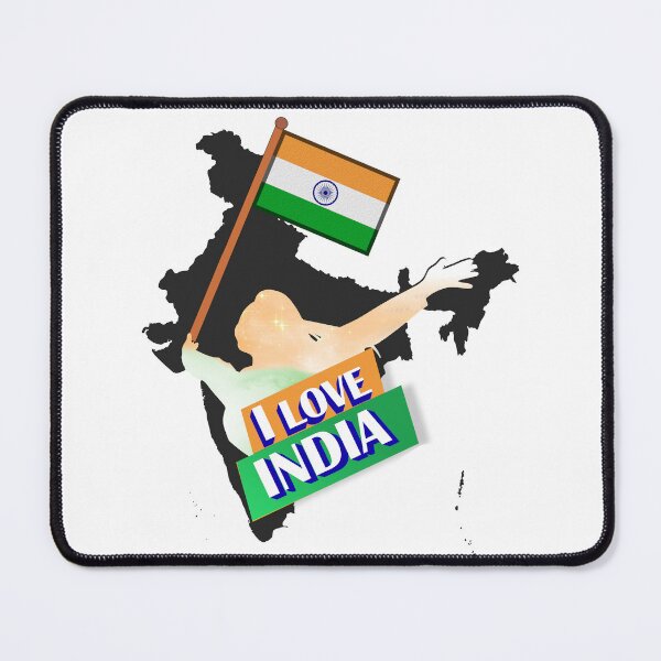 Item preview, I Love India with Indian Flag and Map Pride Art designed and sold by ArtsyExplorer.