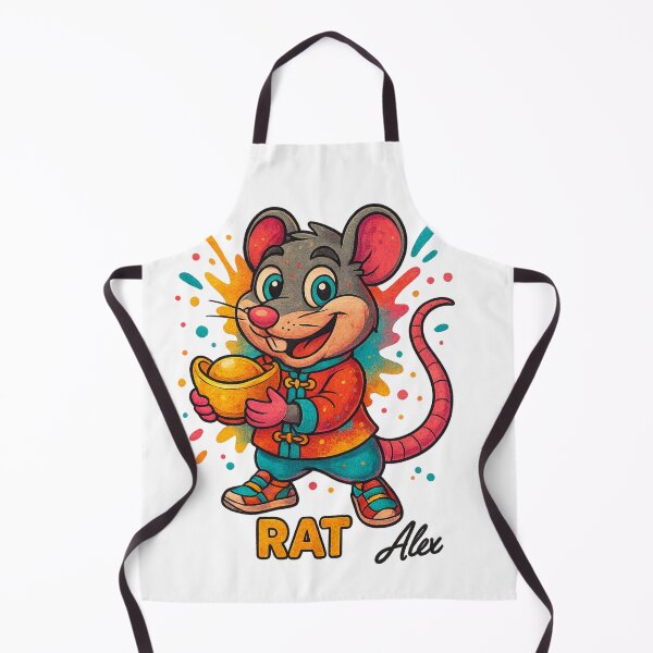 Item preview, Rat – Chinese Zodiac Sign Cute Cartoon with Splash Colors designed and sold by AlexLineArt.
