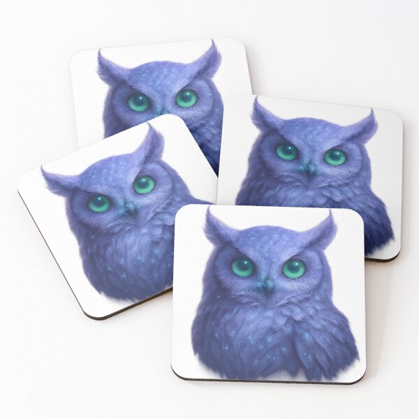 Item preview, Mystical Emerald-Eyed Owl - Ethereal Portrait designed and sold by PufftailStudio.
