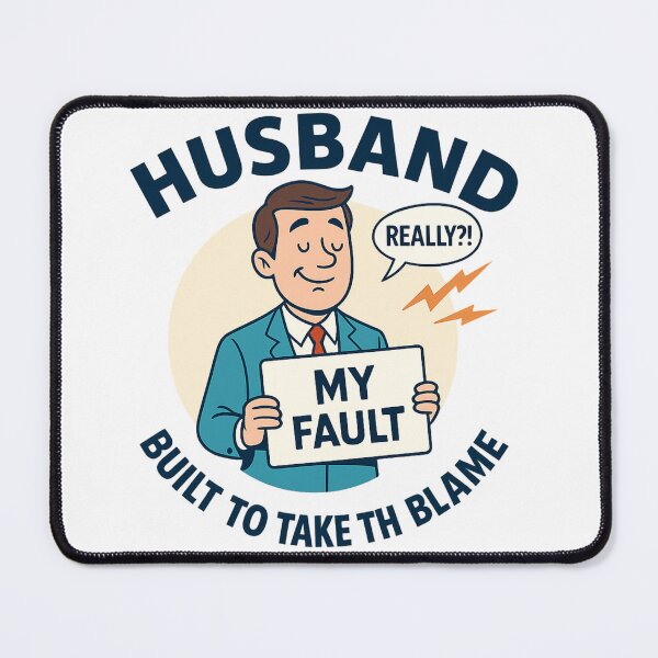 Item preview, Husband: Built to Take the Blame – Funny Marriage Meme T-Shirt Design designed and sold by WackyWardrobeCo.