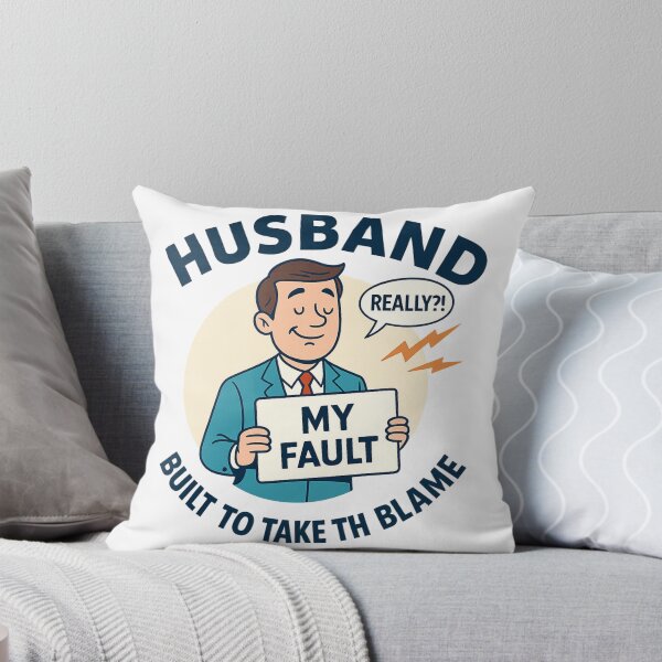 Item preview, Husband: Built to Take the Blame – Funny Marriage Meme T-Shirt Design designed and sold by WackyWardrobeCo.