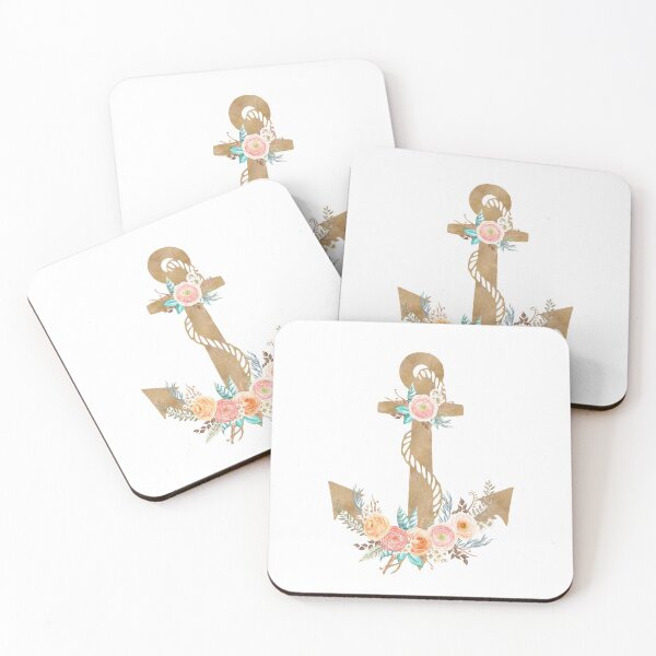 Item preview, Floral Nautical Anchor Watercolor designed and sold by whimseydesigns.