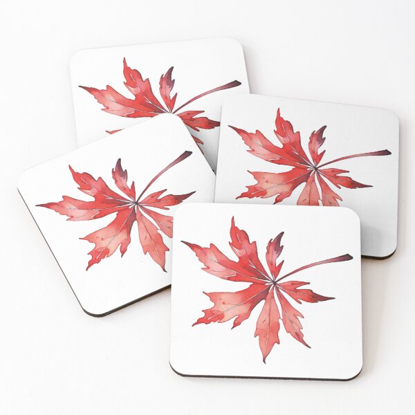 Item preview, Japanese Maple Red Leaf Watercolor designed and sold by MoxisWatercolor.