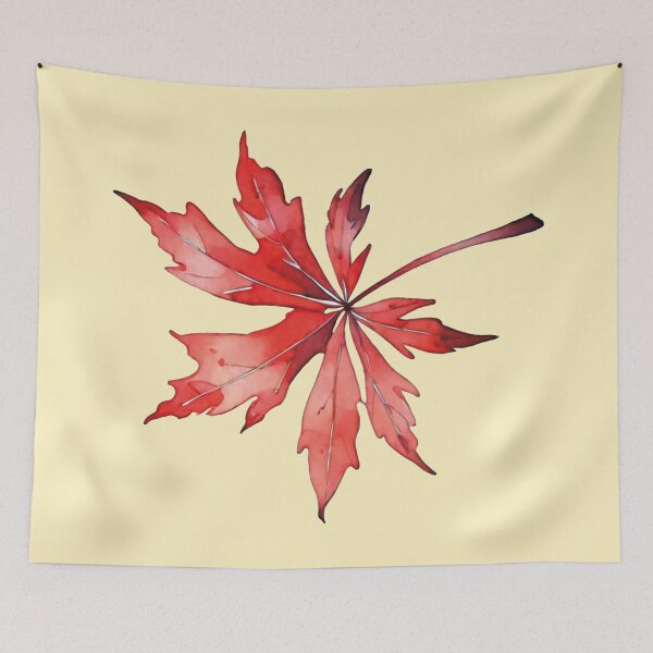 Item preview, Japanese Maple Red Leaf Watercolor designed and sold by MoxisWatercolor.