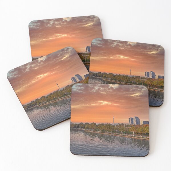 Item preview, Vienna and blue Donau river,sunset, autumn season, Austria designed and sold by goceris.