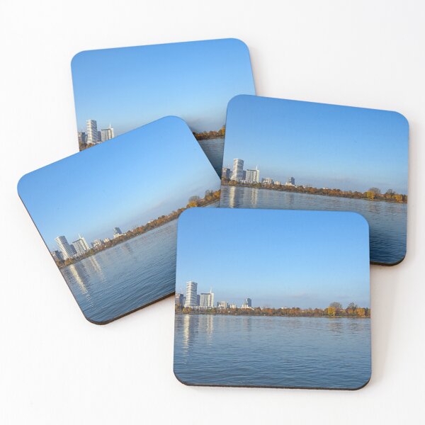 Item preview, Vienna and blue Donau river, autumn season landscape designed and sold by goceris.