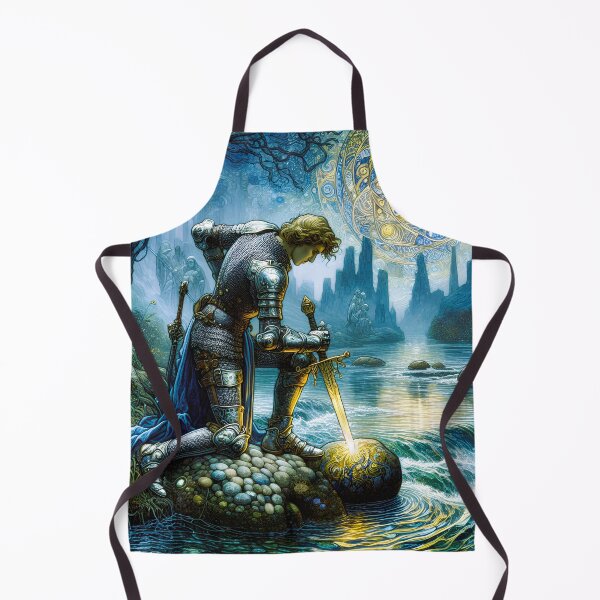 Item preview, Galahad and the Sword in the Stone | Arthurian Fantasy Art Print designed and sold by Stoneflower-Art.