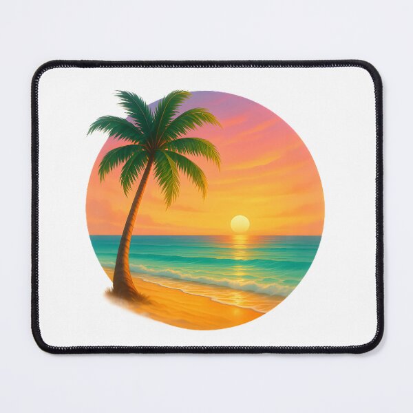 Item preview, Beautiful Vibrant Palm Tree On Sunset Beach designed and sold by SassyArtistry.