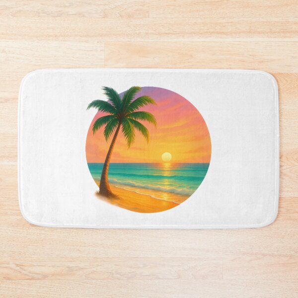 Item preview, Beautiful Vibrant Palm Tree On Sunset Beach  designed and sold by SassyArtistry.