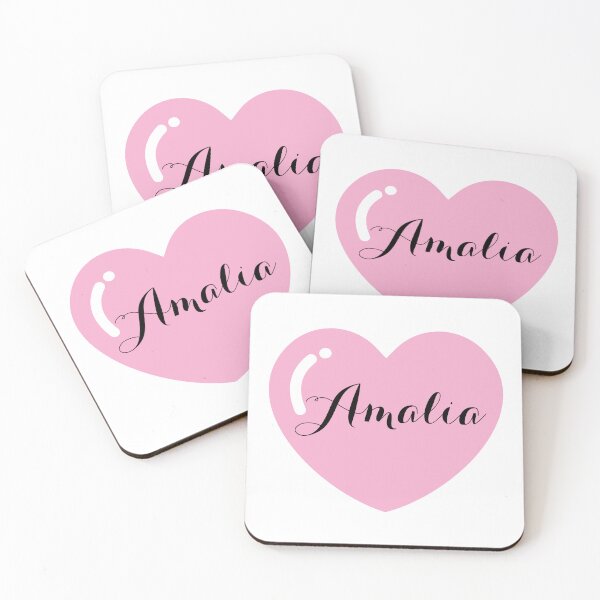 Item preview, Amalia Name with Pink Heart  designed and sold by Monika Howarth.