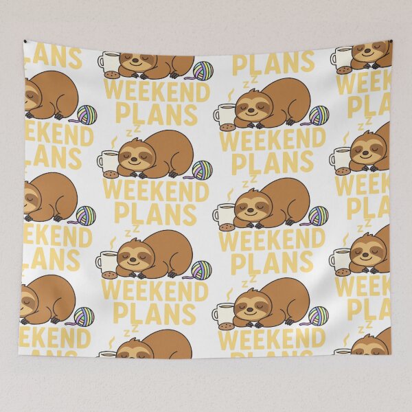 Item preview, Cute Sleeping Sloth – Weekend Plans Lazy Coffee Lover Art designed and sold by graphicnew.