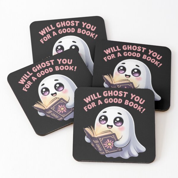 Item preview, Kawaii Ghost Reading Book - Halloween Design designed and sold by Kashear.