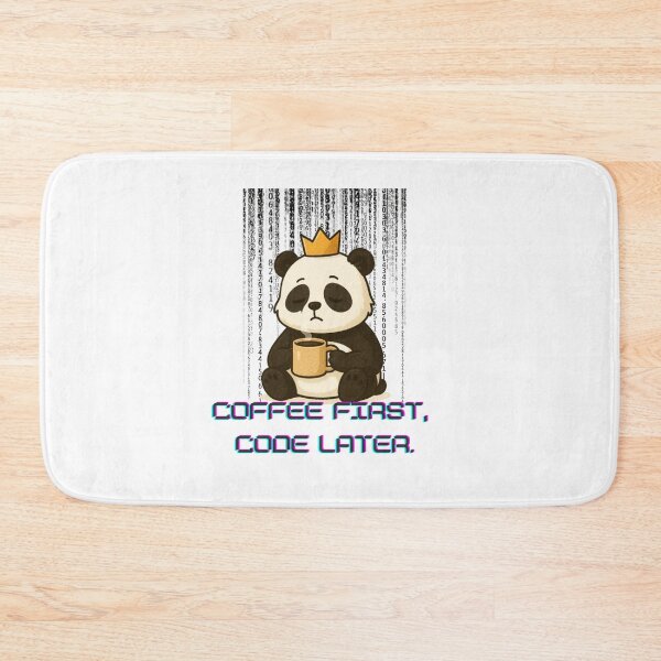 Item preview, Panda Developer, Coffee first, code later designed and sold by LorekWiola27.