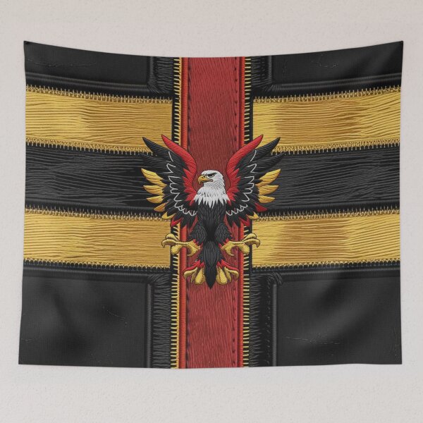 Item preview, German Eagle Black Red Gold Flag Art designed and sold by ArtDesignTp.