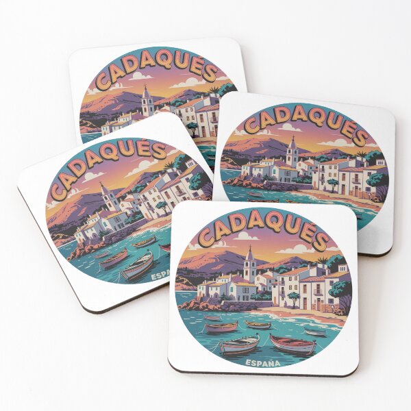 Item preview, Cadaqués España Retro Illustration – Vibrant Mediterranean Coastal Town & Scenic Harbor View designed and sold by CircinusStore.