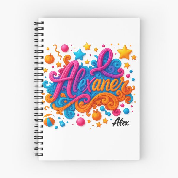 Item preview, Alexander – Colorful 3D Lettering Art with Stars and Swirls designed and sold by AlexLineArt.