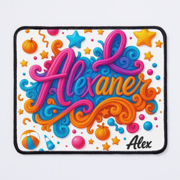 Item preview, Alexander – Colorful 3D Lettering Art with Stars and Swirls designed and sold by AlexLineArt.