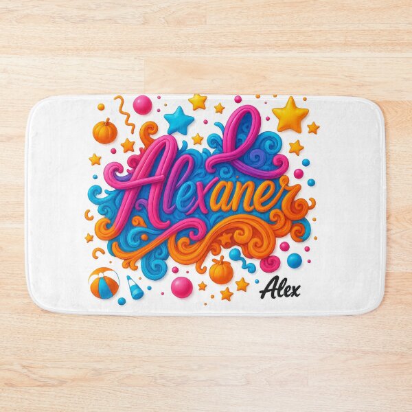 Item preview, Alexander – Colorful 3D Lettering Art with Stars and Swirls designed and sold by AlexLineArt.