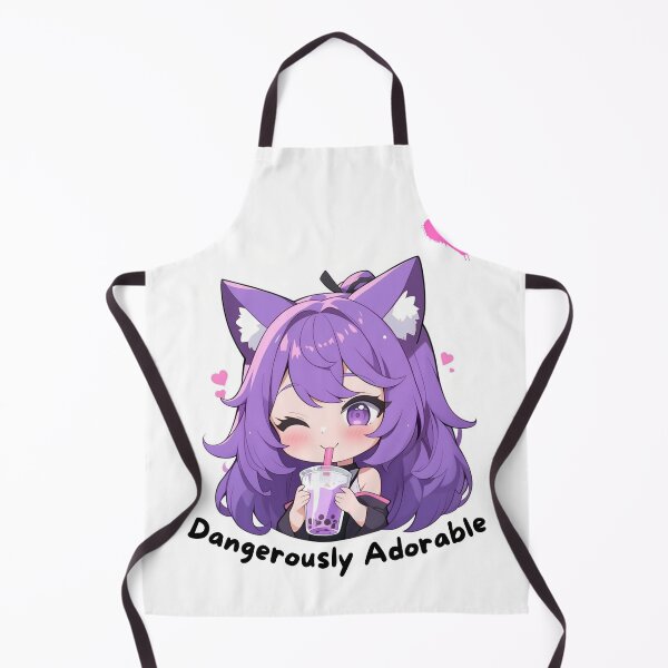 Item preview, ADORABLE KAWAII PURPLE HAIR CHIBI BOBA STICKER designed and sold by CholarCrafts.