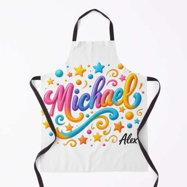Item preview, Michael – Colorful 3D Lettering with Stars and Ornaments on Transparent Background designed and sold by AlexLineArt.