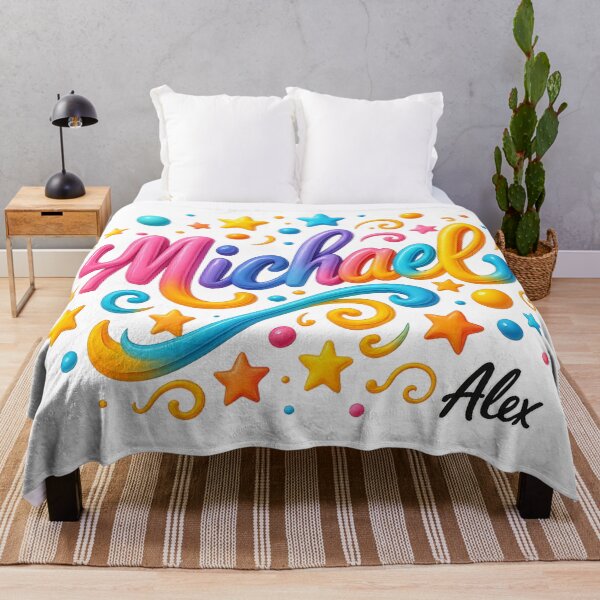 Item preview, Michael – Colorful 3D Lettering with Stars and Ornaments on Transparent Background designed and sold by AlexLineArt.