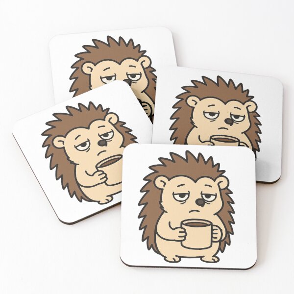 Item preview, Funny Cartoon Hedgehog Holding Coffee Cup – Adorable Morning Art designed and sold by Confuzz1ed.
