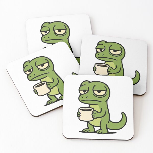 Item preview, Cute Cartoon Lizard with Coffee Cup – Adorable Morning Reptile Art designed and sold by Confuzz1ed.
