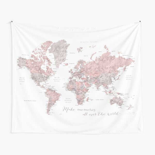 Pink map online tapestry