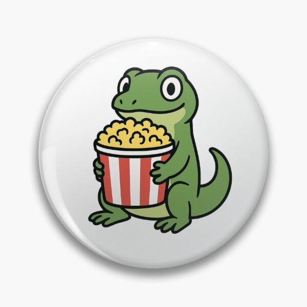 Item preview, Funny Cartoon Lizard Holding Popcorn Bucket – Meme Reptile Snack Art designed and sold by Confuzz1ed.