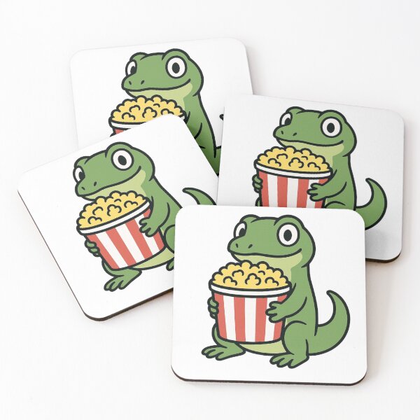 Item preview, Funny Cartoon Lizard Holding Popcorn Bucket – Meme Reptile Snack Art designed and sold by Confuzz1ed.