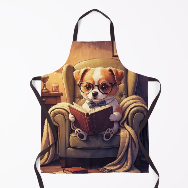 Item preview, Kawaii Dog Reading in Cozy Armchair - Cute Book Lover Design | Illustration designed and sold by Pineapple And Cherries.