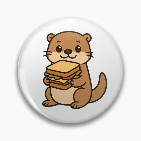Item preview, Funny Cartoon Otter Holding Sandwich – Playful Snack Animal Art designed and sold by Confuzz1ed.
